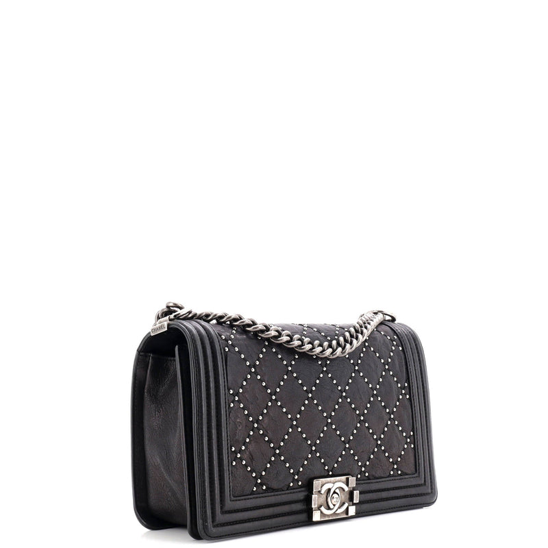 Chanel Boy Flap Bag Studded Quilted