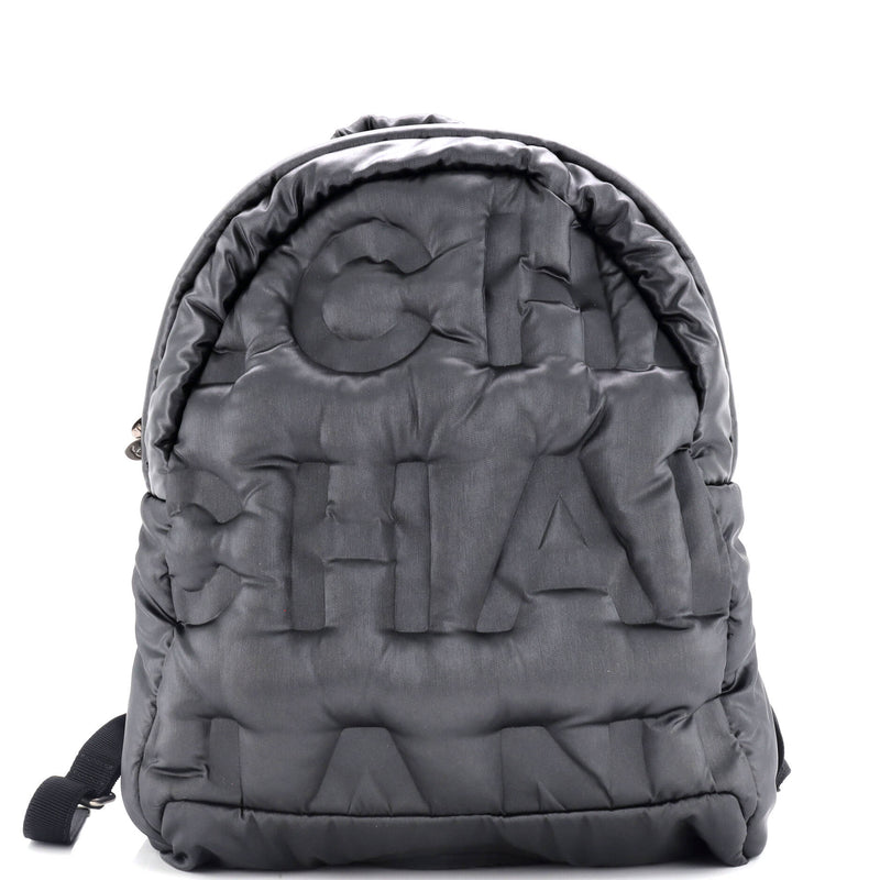 Chanel Doudoune Backpack Embossed Nylon