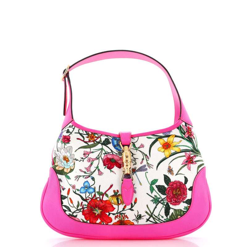 Gucci Jackie Hobo Flora Canvas With