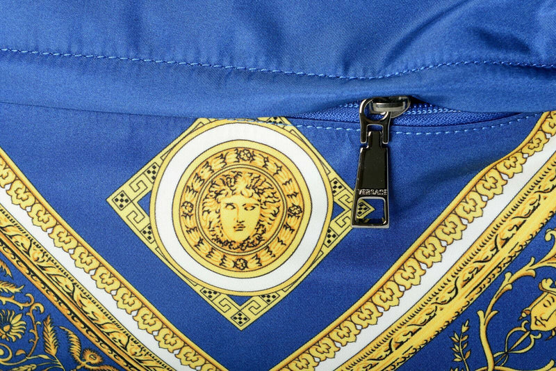Versace Unisex Blue Barocco Print