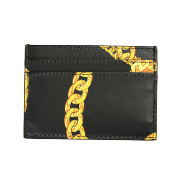 Versace Black Barocco Print Leather Card