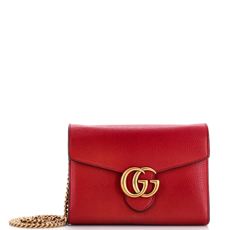Gucci Gg Marmont Chain Wallet Leather