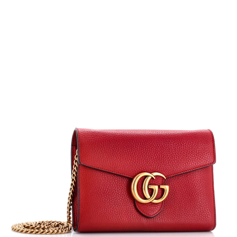 Gucci Gg Marmont Chain Wallet Leather