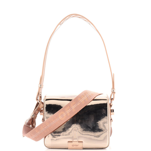 Off White Binder Clip Flap Bag Mirror