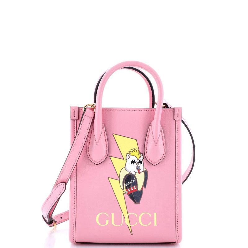 Gucci Vertical Tote Printed Leather Mini