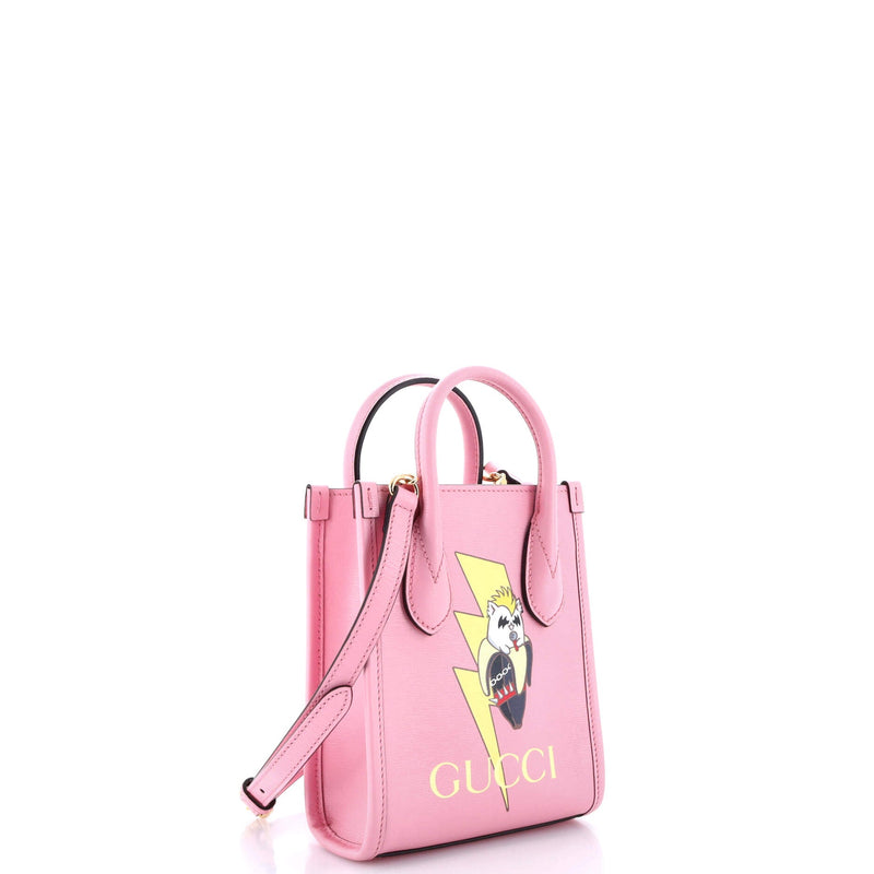 Gucci Vertical Tote Printed Leather Mini