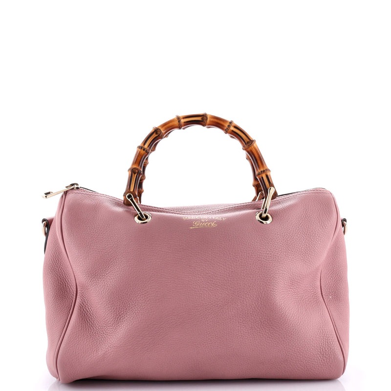 Gucci Bamboo Shopper Boston Bag Leather