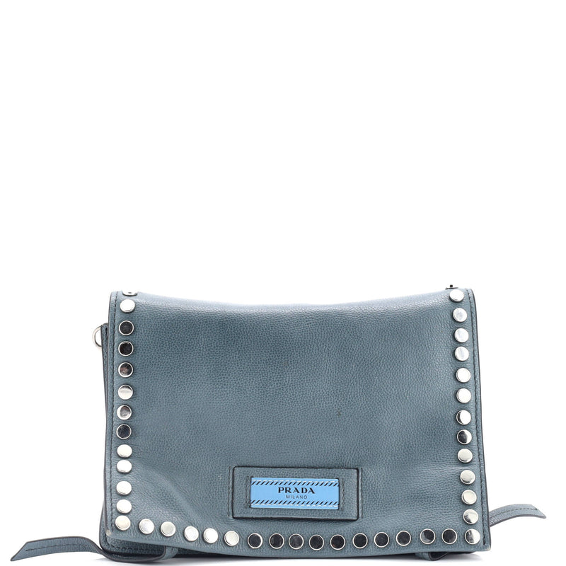 Prada Etiquette Flap Bag Studded Glace