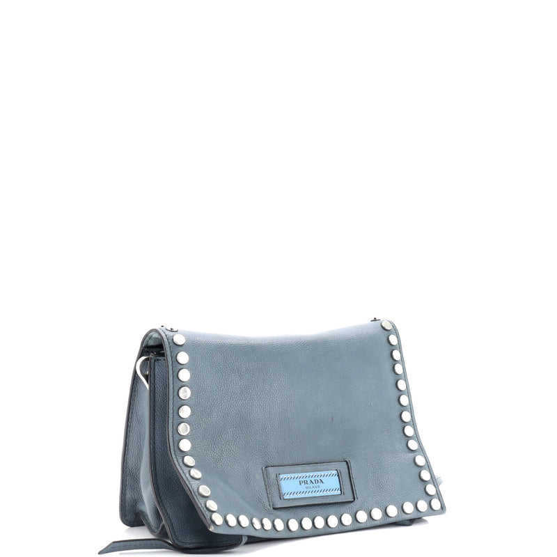 Prada Etiquette Flap Bag Studded Glace
