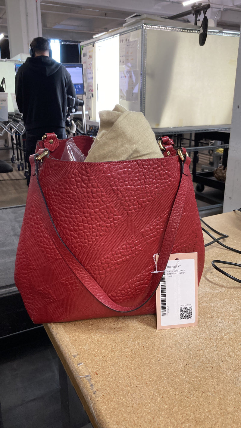 Burberry Canter Tote Check Embossed