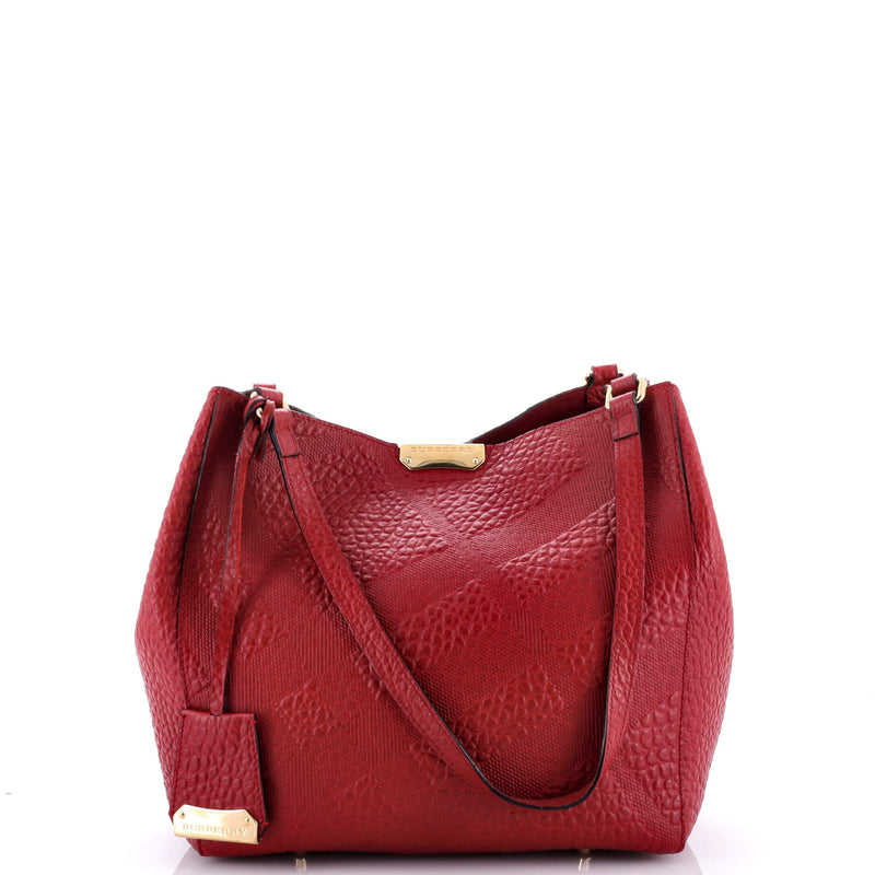 Burberry Canter Tote Check Embossed