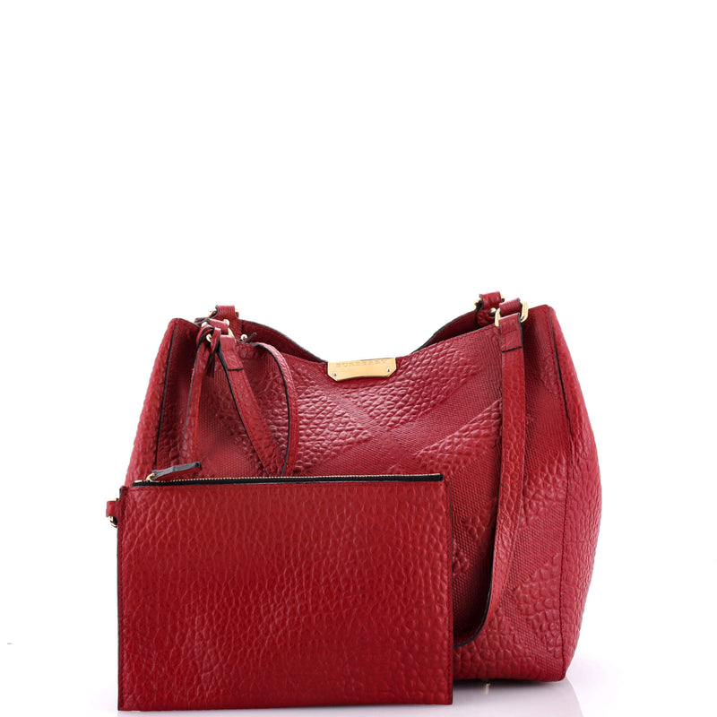 Burberry Canter Tote Check Embossed