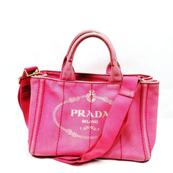 Prada Tote Bag Pink Canvas