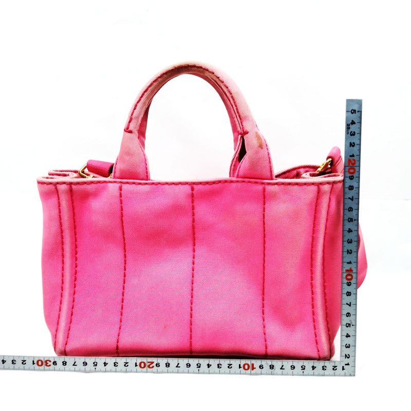 Prada Tote Bag Pink Canvas