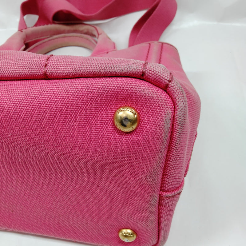Prada Tote Bag Pink Canvas