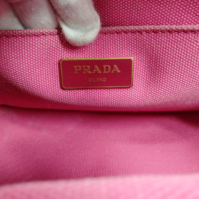 Prada Tote Bag Pink Canvas