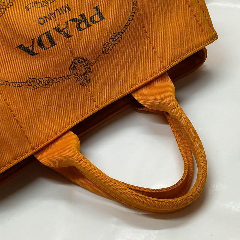 Prada Tote Bag Orange Canvas