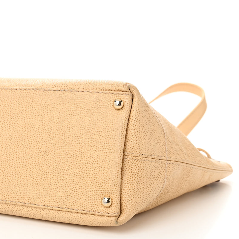 Chanel Caviar Wood Cc Drawstring Bucket