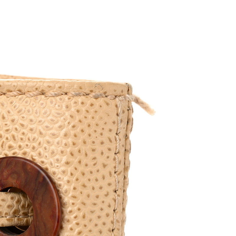 Chanel Caviar Wood Cc Drawstring Bucket