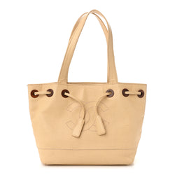 Chanel Caviar Wood Cc Drawstring Bucket