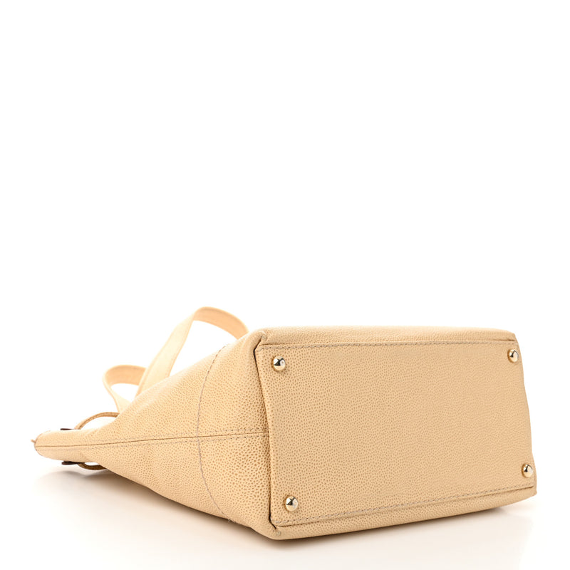 Chanel Caviar Wood Cc Drawstring Bucket