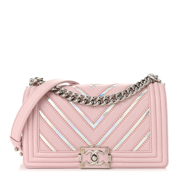 Chanel Lambskin Iridescent Pvc Chevron