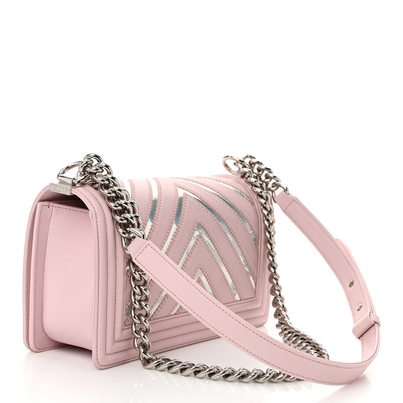 Chanel Lambskin Iridescent Pvc Chevron