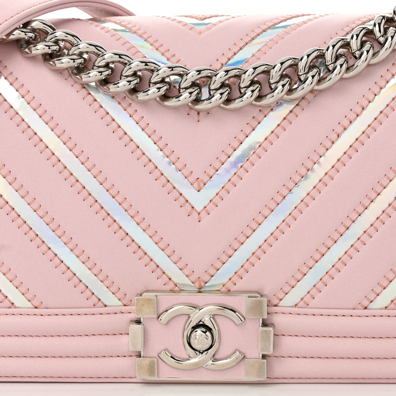 Chanel Lambskin Iridescent Pvc Chevron