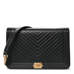 Chanel Lambskin Chevron Boy Wallet On