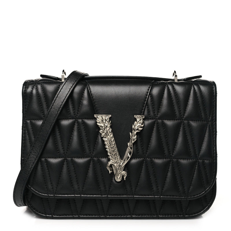Versace Nappa Quilted Virtus Top Handle