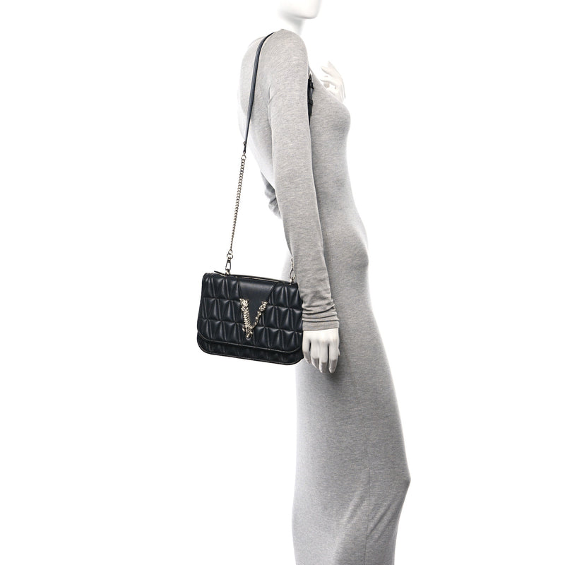 Versace Nappa Quilted Virtus Top Handle
