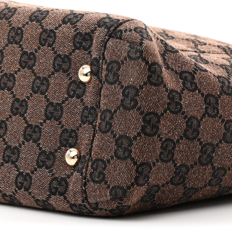 Gucci Crest Tote Brown