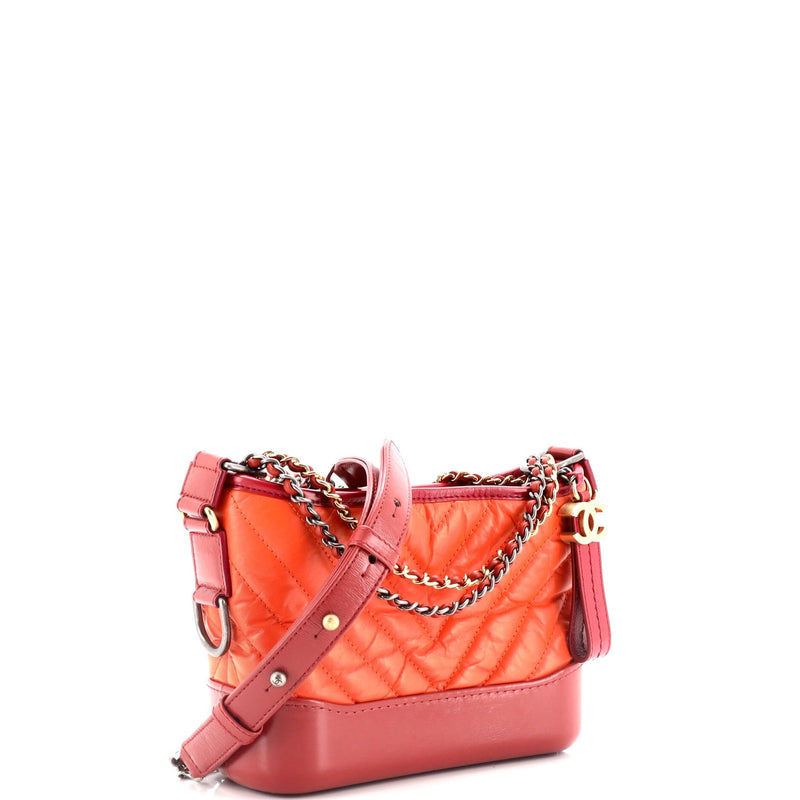 Chanel Gabrielle Hobo Chevron Aged