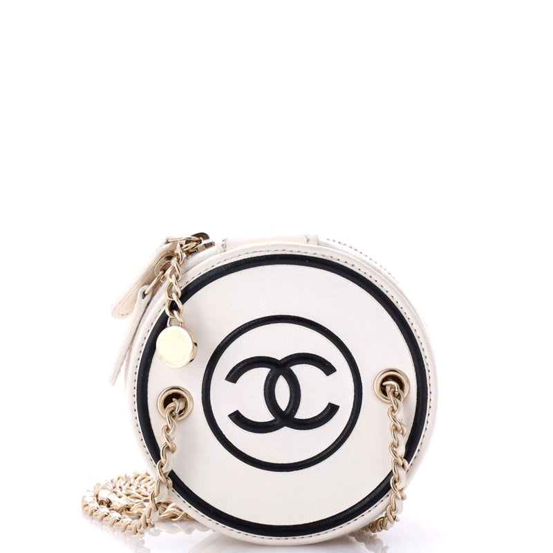Chanel Cc Round Vanity Case With Chain