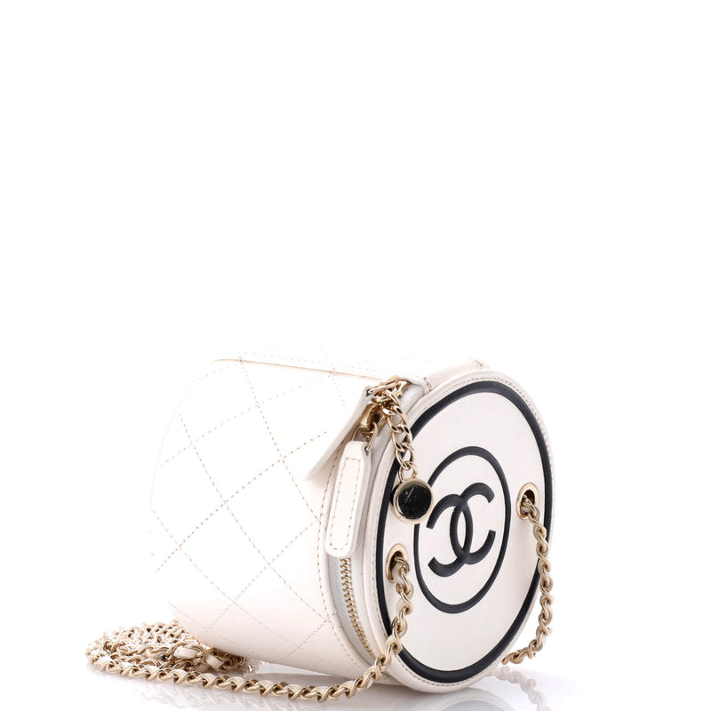 Chanel Cc Round Vanity Case With Chain