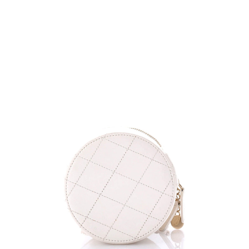 Chanel Cc Round Vanity Case With Chain