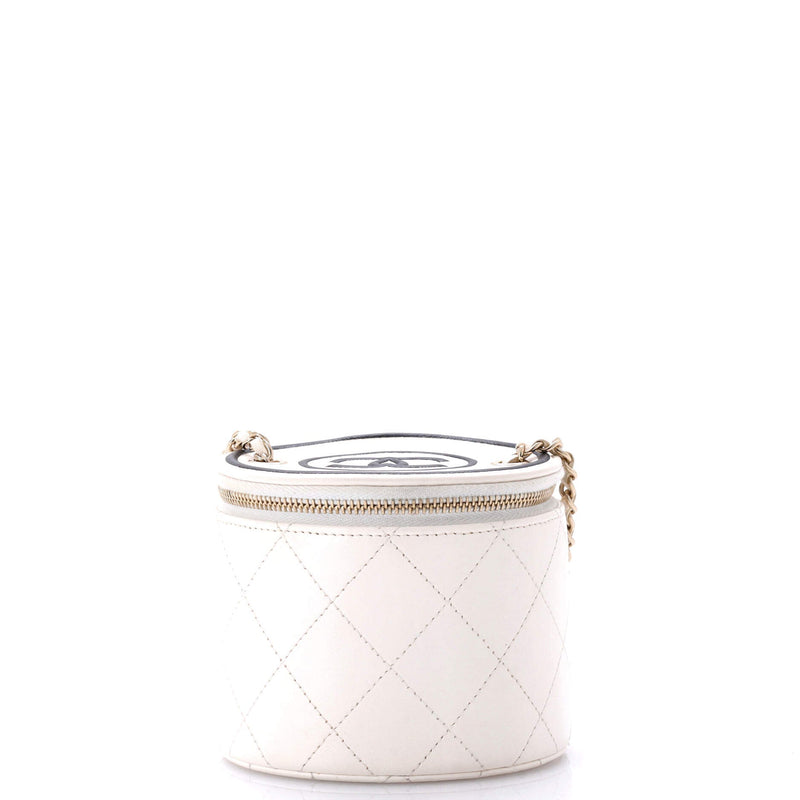 Chanel Cc Round Vanity Case With Chain