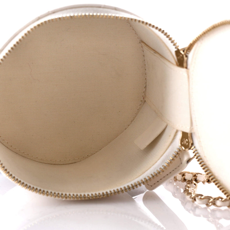 Chanel Cc Round Vanity Case With Chain