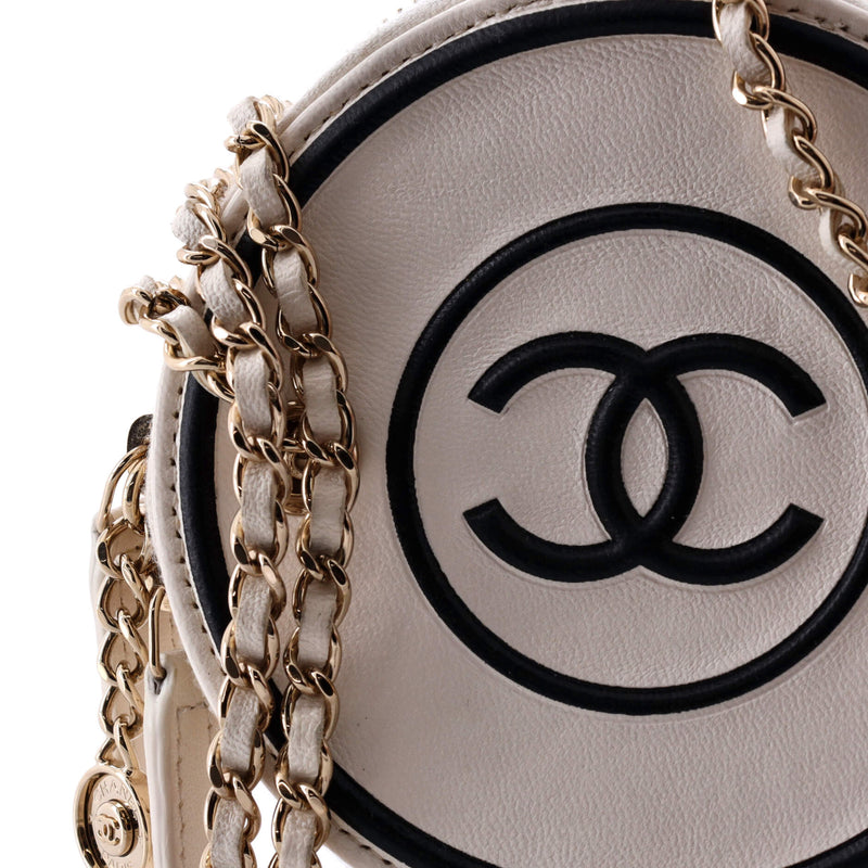 Chanel Cc Round Vanity Case With Chain