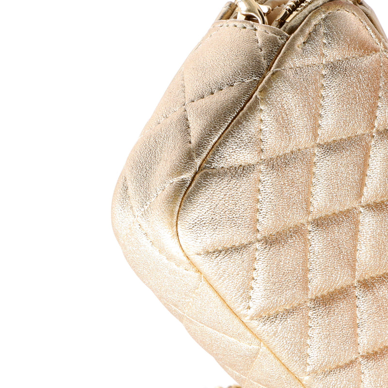 Chanel Double Zip Clutch With Chain