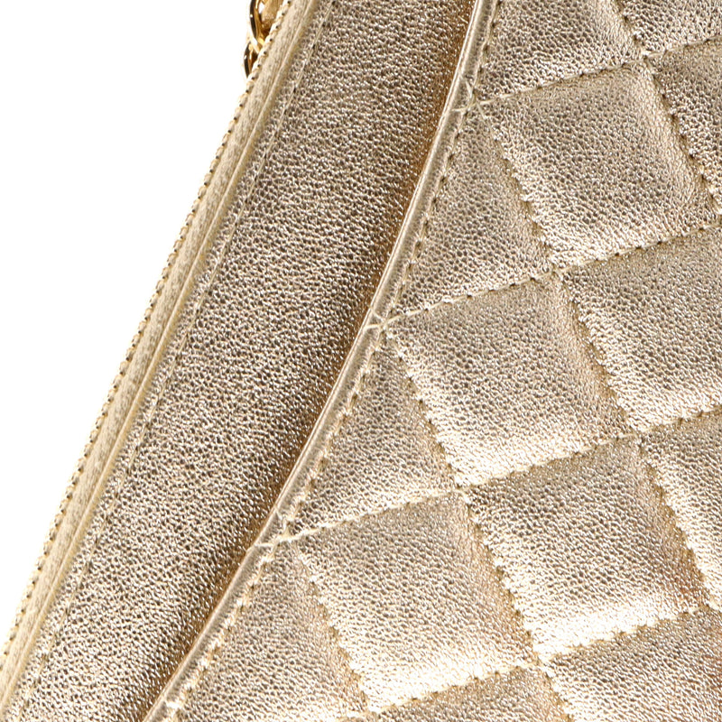 Chanel Double Zip Clutch With Chain