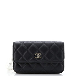 Chanel Pearl Strap Clutch With Chain
