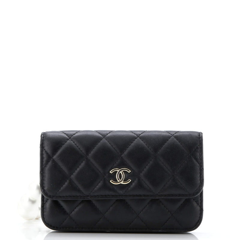 Chanel Pearl Strap Clutch With Chain