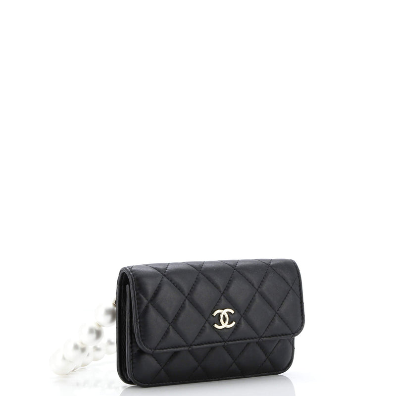 Chanel Pearl Strap Clutch With Chain