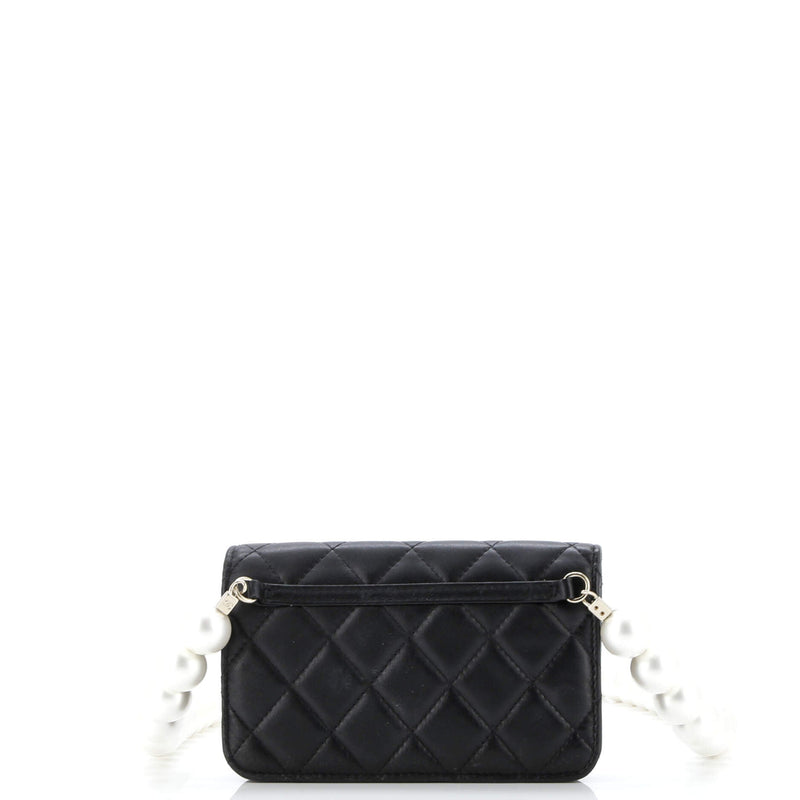 Chanel Pearl Strap Clutch With Chain