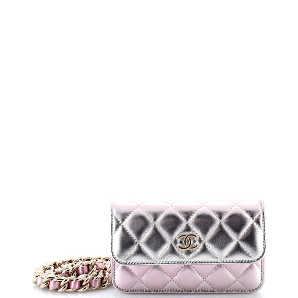 Chanel Coco Punk Chain Clutch Quilted