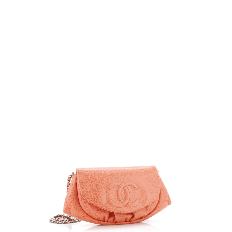 Chanel Half Moon Wallet On Chain Caviar