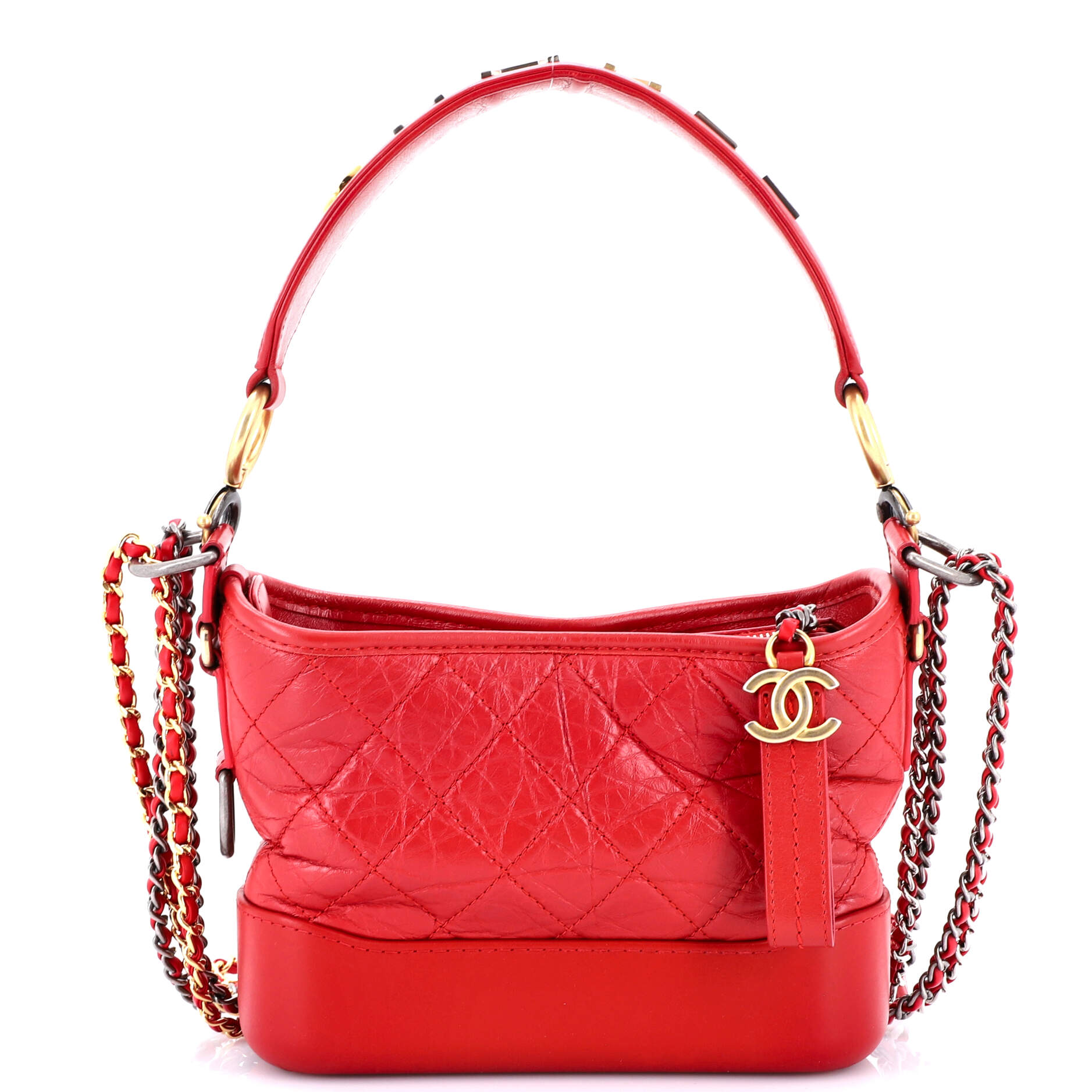 Chanel Gabrielle Hobo With Logo Handle