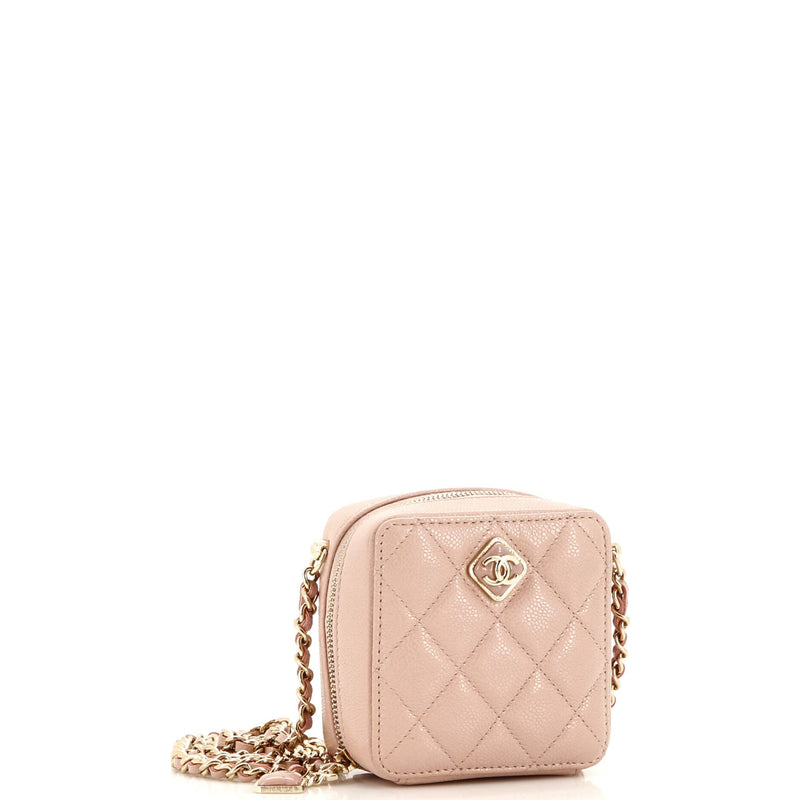 Chanel Diamond Cc Zip Crossbody Quilted