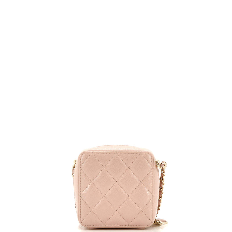 Chanel Diamond Cc Zip Crossbody Quilted